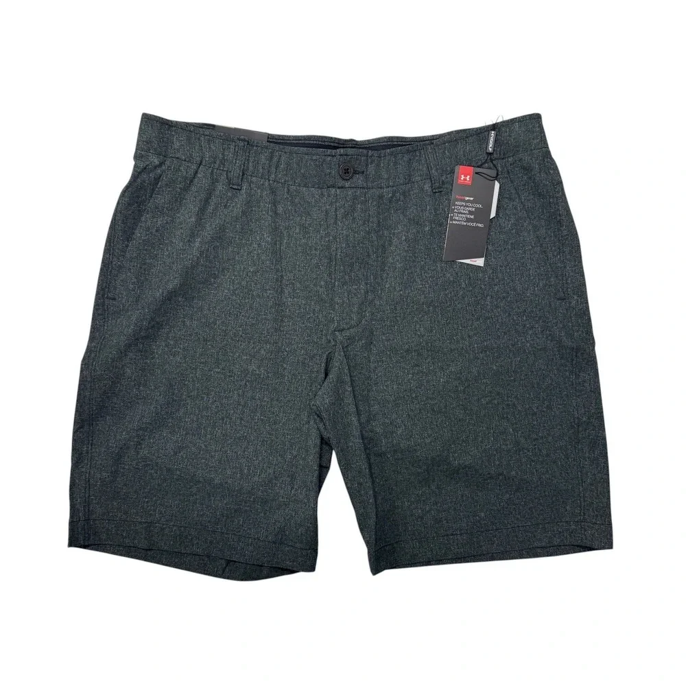 Under Armour Drive Golf Shorts Men 38 Charcoal Grey Heather 1309551 HeatGear NWT